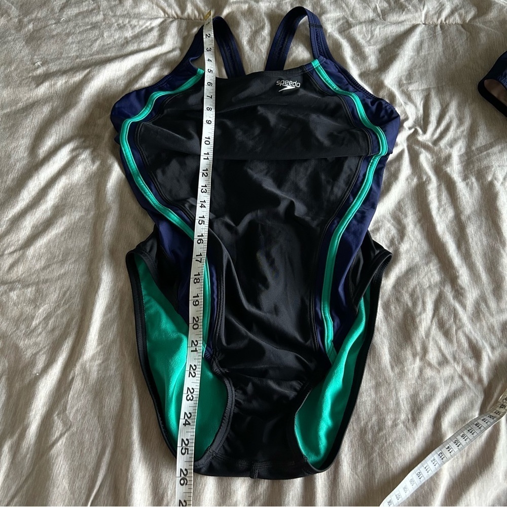 Speedo Swim One-Piece Swimsuit - Black and Green - Picture 9 of 11